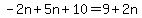 -2n%2B5n%2B10=9%2B2n