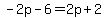 -2p-6=2p%2B2