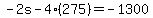 -2s-4%28275%29=-1300