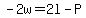 -2w=2l-P
