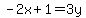 -2x%2B1=3y
