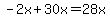 -2x%2B30x=28x