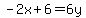 -2x%2B6=6y