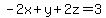 -2x%2By%2B2z=3