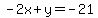 -2x%2By=-21