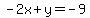 -2x%2By=-9