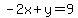 -2x%2By=9