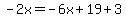 -2x=-6x%2B19%2B3