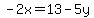 -2x=13-5y