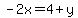 -2x=4%2By