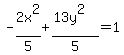 -2x%5E2%2F5%2B%2813y%5E2%29%2F5=1
