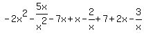 -2x%5E2-5x%2Fx%5E2-7x%2Bx-2%2Fx%2B7%2B2x-3%2Fx