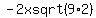 -2x+sqrt%289%2A2%29