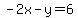 -2x-y=6