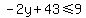 -2y%2B43%3C=+9