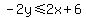 -2y%3C=2x%2B6