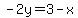-2y=3-x