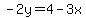 -2y=4-3x