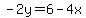 -2y=6-4x
