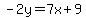 -2y=7x%2B9
