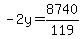 -2y=8740%2F119
