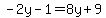 -2y-1=8y%2B9