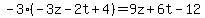 -3%28-3z-2t%2B4%29=9z%2B6t-12