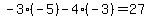 -3%28-5%29-4%28-3%29=27