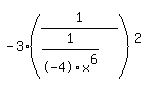 -3%281%2F%281%2F-4x%5E6%29%29%5E2