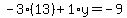 -3%2813%29%2B1%2Ay=-9