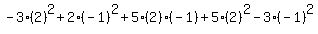 -3%282%29%5E2%2B2%28-1%29%5E2%2B5%282%29%28-1%29%2B5%2A%282%29%5E2-3%28-1%29%5E2