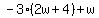-3%282w%2B4%29%2Bw
