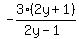-3%282y%2B1%29%2F%282y-1%29