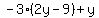 -3%282y-9%29%2By