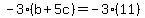 -3%28b%2B5c%29=-3%2811%29