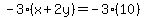 -3%28x%2B2y%29=-3%2810%29