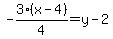 -3%28x-4%29%2F4=y-2