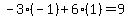 -3%2A%28-1%29%2B6%2A%281%29=9