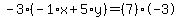 -3%2A%28-1%2Ax%2B5%2Ay%29=%287%29%2A-3