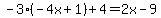 -3%2A%28-4x%2B1%29%2B4=2x-9