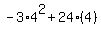 -3%2A4%5E2+%2B+24%284%29