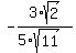 -3%2Asqrt%282%29%2F%285%2Asqrt%2811%29%29