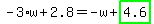 -3%2Aw%2B2.8=-w%2Bhighlight_green%28+4.6+%29