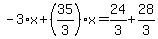 -3%2Ax%2B%2835%2F3%29%2Ax=24%2F3%2B28%2F3