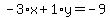-3%2Ax%2B1%2Ay=-9
