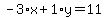 -3%2Ax%2B1%2Ay=11