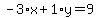 -3%2Ax%2B1%2Ay=9
