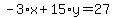 -3%2Ax%2B15%2Ay=27