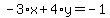 -3%2Ax%2B4%2Ay=-1