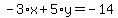 -3%2Ax%2B5%2Ay=-14